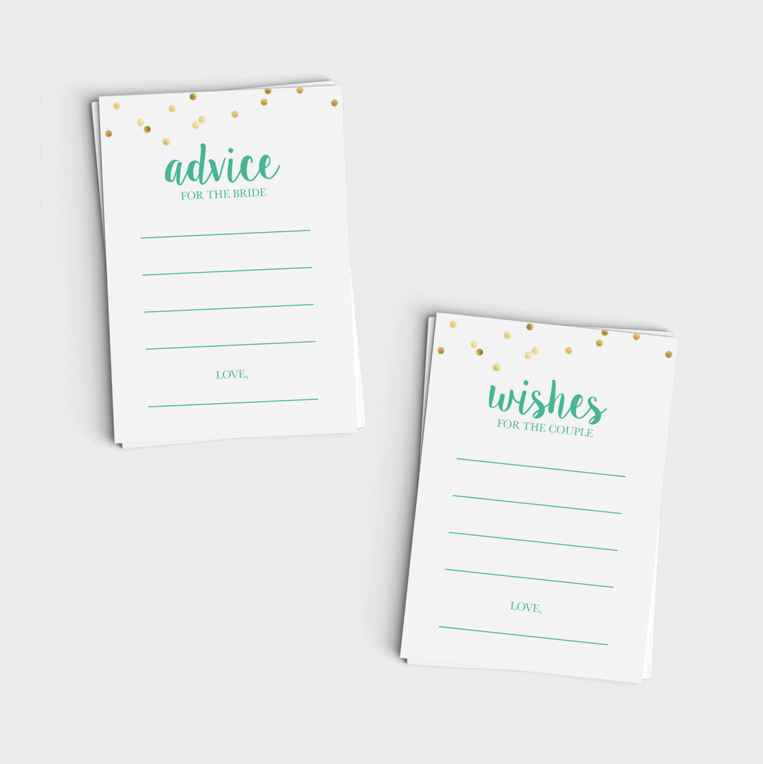 Advice for Bride, Wishes for Couple Mini Cards